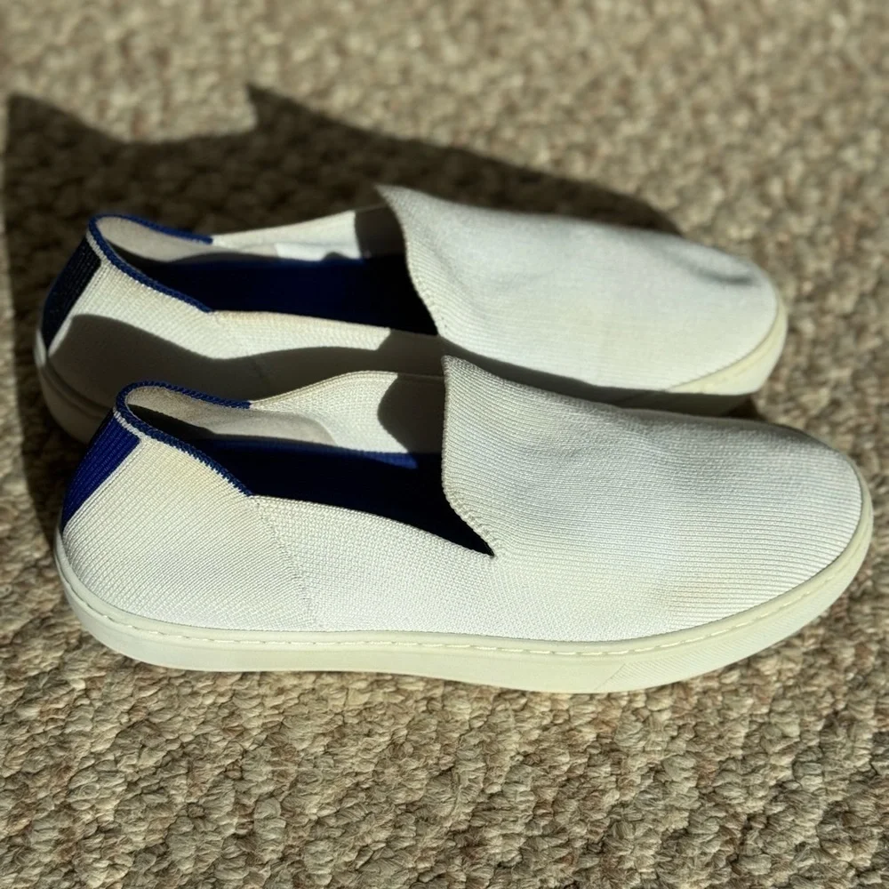 Rothy's The Original Slip On Sneaker Womens Size 7.5 White Casual Knit Shoes